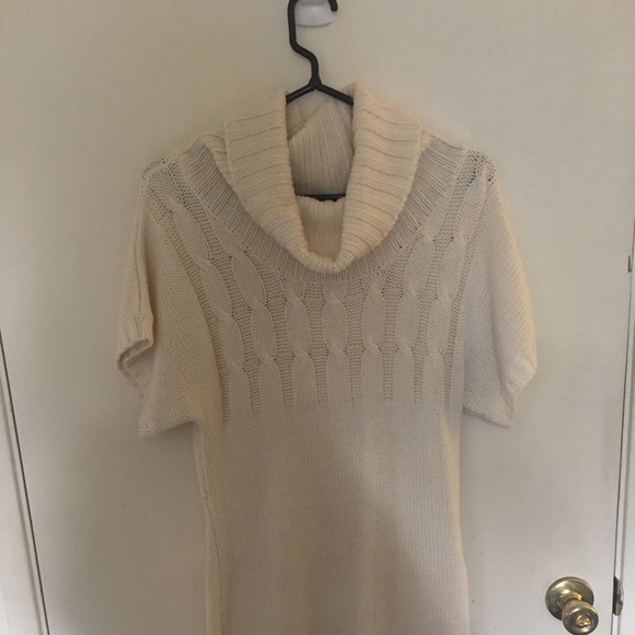 Ambiance Short Sleeve Beige Sweater Dress Size L - Picture 2 of 6